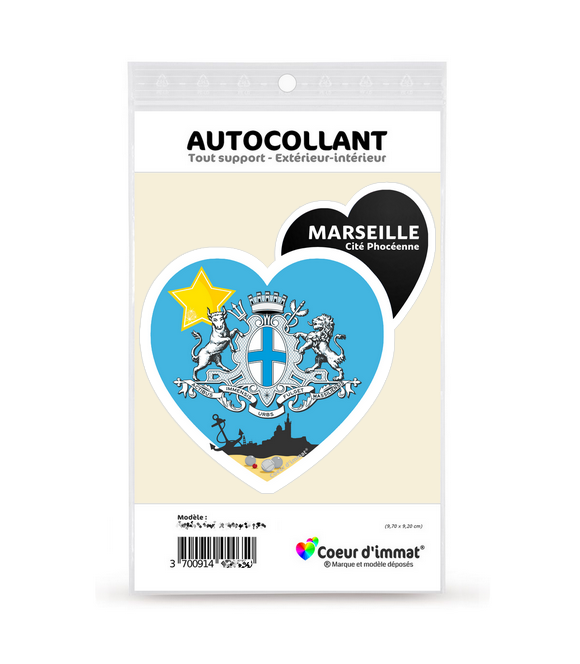 Marseille - Cité Phocéenne | Autocollant Coeur j'aime