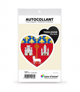 Toulouse - Blason | Autocollant Coeur j'aime