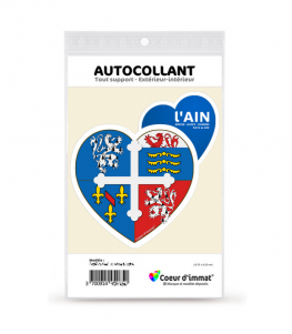 Ain - Blason | Autocollant Coeur j'aime