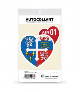 Ain 01 - Blason | Autocollant Coeur j'aime