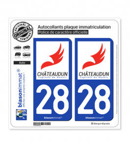 28 Châteaudun - Ville | Autocollant plaque immatriculation