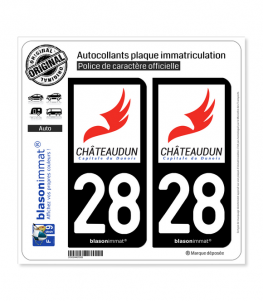 28 Châteaudun - Ville | Autocollant plaque immatriculation