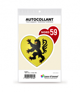 Nord 59 - Blason | Autocollant Coeur j'aime