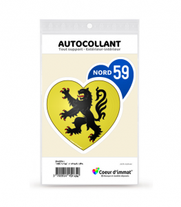 Nord 59 - Blason | Autocollant Coeur j'aime