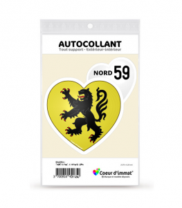 Nord 59 - Blason | Autocollant Coeur j'aime