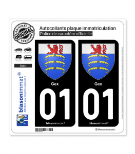 01 Gex - Armoiries | Autocollant plaque immatriculation