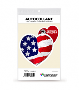 États-Unis - America USA | Autocollant Coeur j'aime