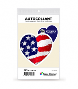 États-Unis - America USA | Autocollant Coeur j'aime