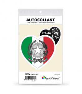 Italie - Armoiries Drapées | Autocollant Coeur j'aime