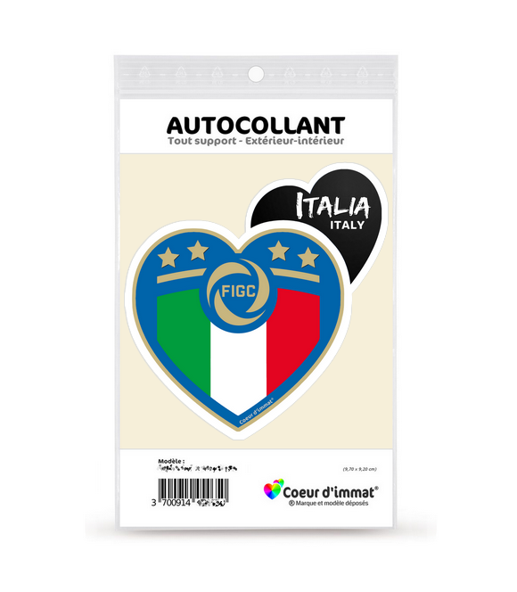 Italie - Gli Azzurri | Autocollant Coeur j'aime