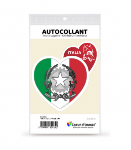 Italie - Armoiries Drapées | Autocollant Coeur j'aime