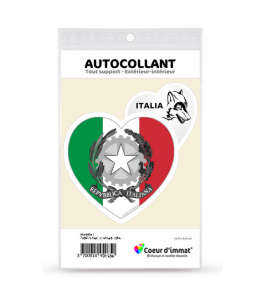 Italie - Armoiries Drapées | Autocollant Coeur j'aime