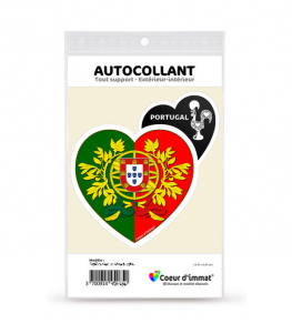 Portugal - Armoiries Drapées | Autocollant Coeur j'aime