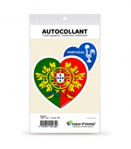 Portugal - Armoiries Drapées | Autocollant Coeur j'aime