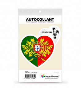 Portugal - Armoiries Drapées | Autocollant Coeur j'aime