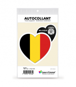 Belgique - Drapée | Autocollant Coeur j'aime