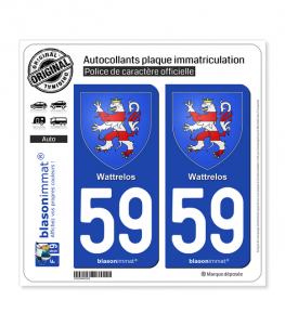 59 Wattrelos - Armoiries | Autocollant plaque immatriculation