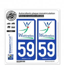59 Wattrelos - Ville | Autocollant plaque immatriculation
