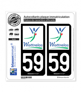 59 Wattrelos - Ville | Autocollant plaque immatriculation
