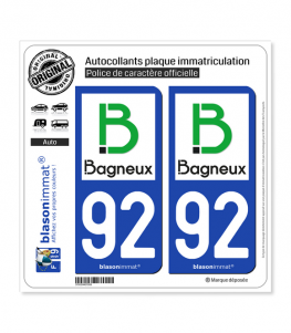 92 Bagneux - Ville | Autocollant plaque immatriculation