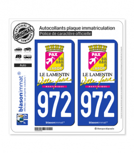 972 Le Lamentin - Ville | Autocollant plaque immatriculation