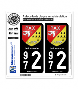 972 Le Lamentin - Armoiries | Autocollant plaque immatriculation