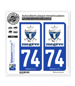 74 Megève - Commune | Autocollant plaque immatriculation