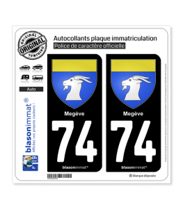 74 Megève - Armoiries | Autocollant plaque immatriculation