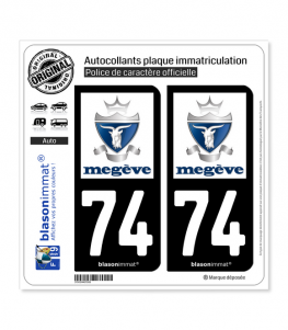 74 Megève - Commune | Autocollant plaque immatriculation