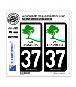 37 Val d'Amboise - Agglo | Autocollant plaque immatriculation