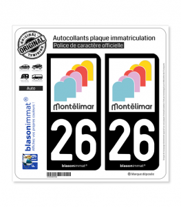 26 Montélimar - Ville | Autocollant plaque immatriculation