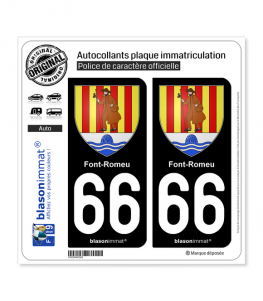 66 Font-Romeu - Armoiries | Autocollant plaque immatriculation