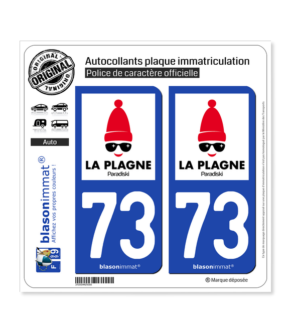 2 autocollants stickers plaque immatriculation Région Ile de France -  Département 93 Seine St Denis Officiel