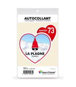 Savoie - La Plagne | Autocollant Coeur j'aime (rouge)