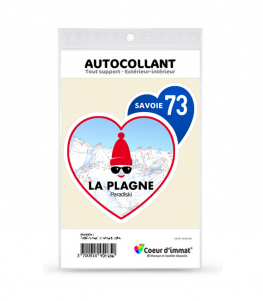 Savoie - La Plagne | Autocollant Coeur j'aime (bleu)