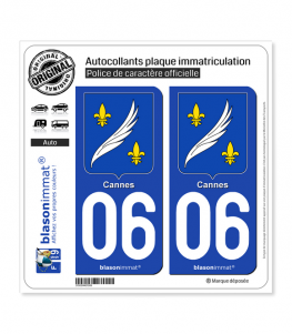 06 Cannes - Armoiries | Autocollant plaque immatriculation