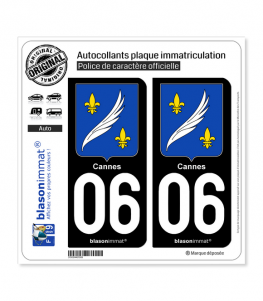 06 Cannes - Armoiries | Autocollant plaque immatriculation