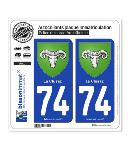 74 La Clusaz - Armoiries | Autocollant plaque immatriculation