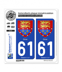 61 Orne - Armoiries | Autocollant plaque immatriculation