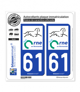 61 Orne - Département | Autocollant plaque immatriculation