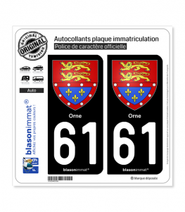 61 Orne - Armoiries | Autocollant plaque immatriculation