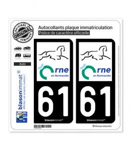 61 Orne Autocollant Plaque Normandie Sticker Immatriculation