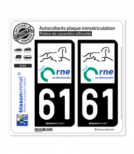 61 Orne - Département | Autocollant plaque immatriculation