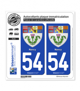 54 Nancy - Armoiries | Autocollant plaque immatriculation