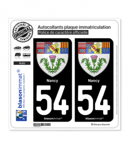 54 Nancy - Armoiries | Autocollant plaque immatriculation