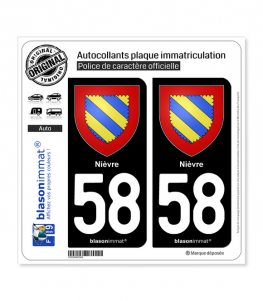 58 Nièvre - Armoiries | Autocollant plaque immatriculation