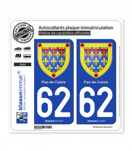 62 Pas-de-Calais - Armoiries | Autocollant plaque immatriculation