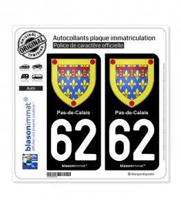 62 Pas-de-Calais - Armoiries | Autocollant plaque immatriculation