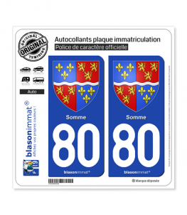 80 Somme - Armoiries | Autocollant plaque immatriculation