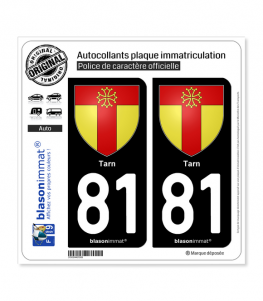 81 Tarn - Armoiries | Autocollant plaque immatriculation